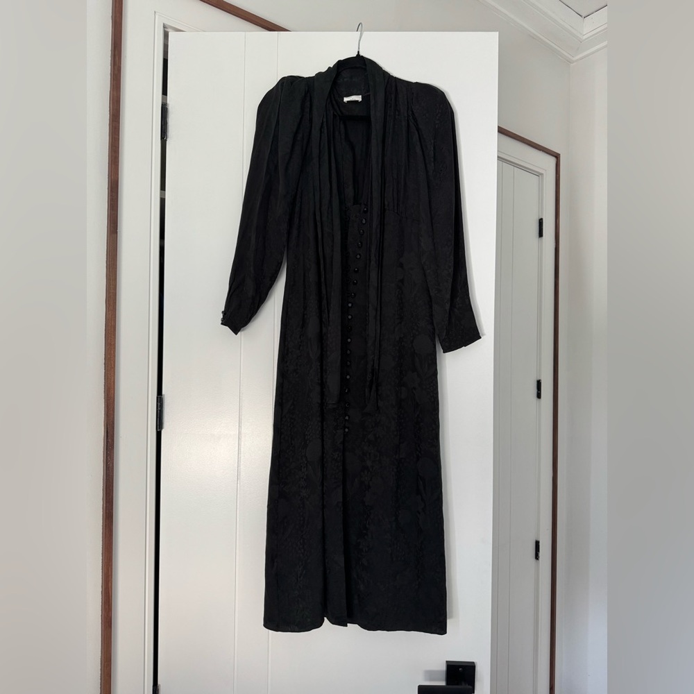 Aritzia Le Fou - Black Long Sleeve Dress with Necktie